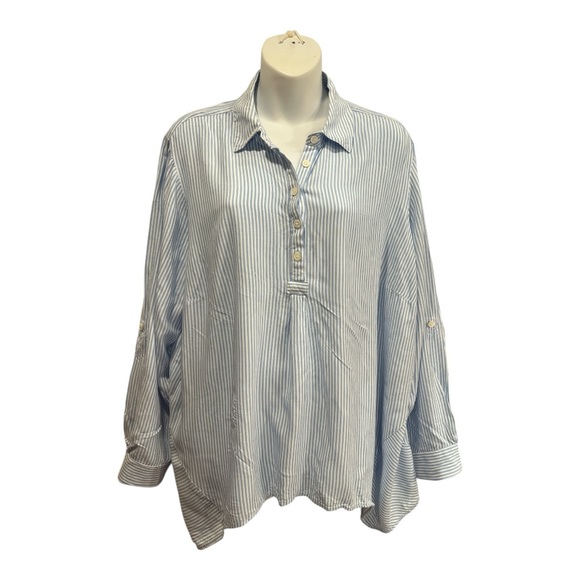 Premise Blue and White Striped Shirt. Size 1X - Picture 1 of 10